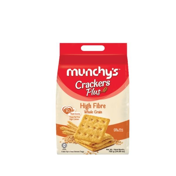 MUNCHY'S CRACKERS PLUS - HIGH FIBRE WHOLE GRAIN (700G)