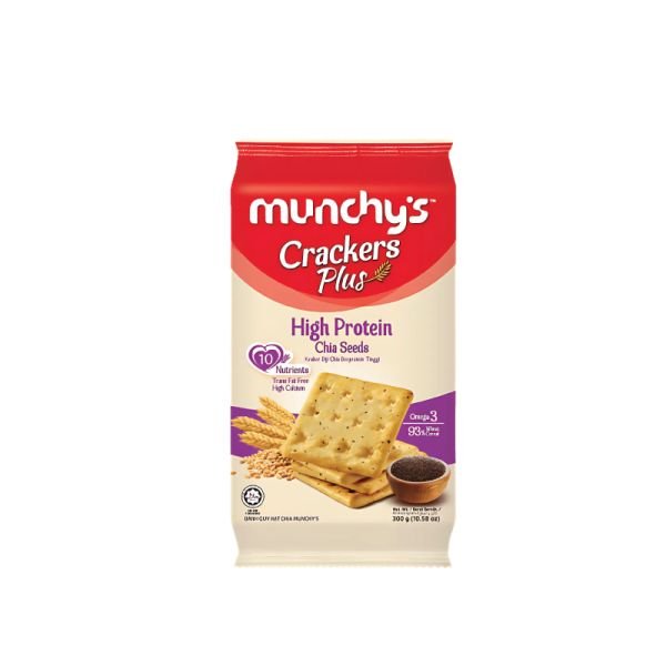 MUNCHY'S CRACKERS PLUS - HIGH PROTEIN CHIA SEEDS (300G)