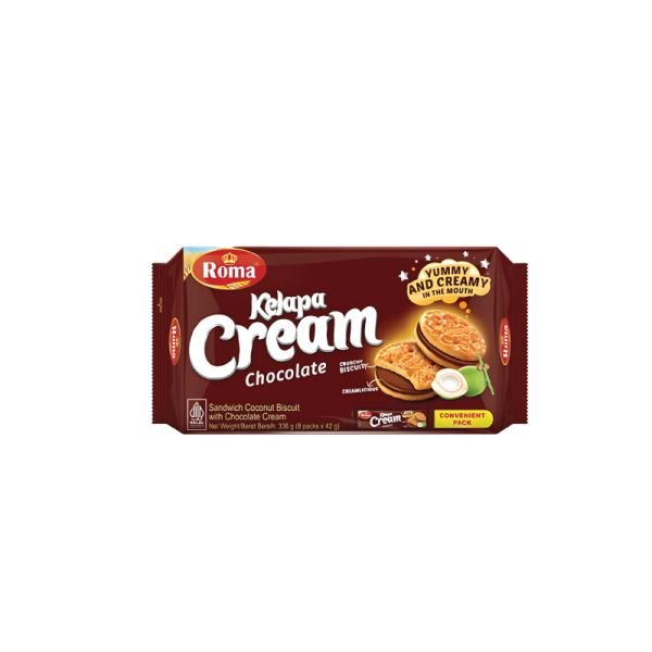ROMA KELAPA CREAM CHOCOLATE BISCUITS (8X42G)