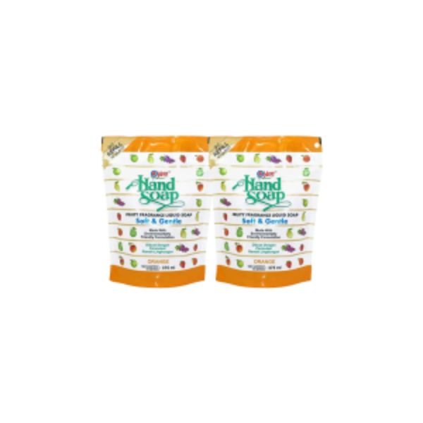 YURI LIQUID HAND SOAP POUCH ORANGE (2 X 375ML)