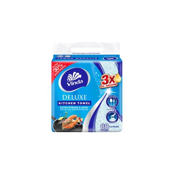 VINDA DELUXE 2-PLY KITCHEN TOWEL (6 ROLLS X 80 SHE