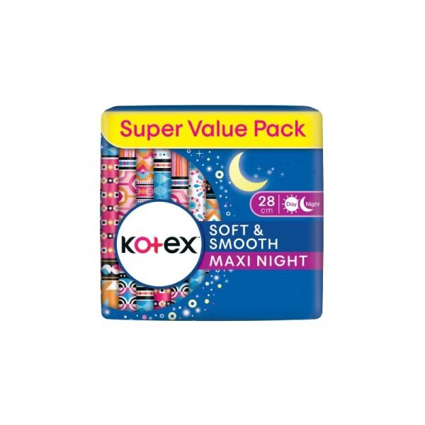 KOTEX SOFT & SMOOTH OVERNIGHT NON-WING TWIN PACK (2 X 16 PIECES)