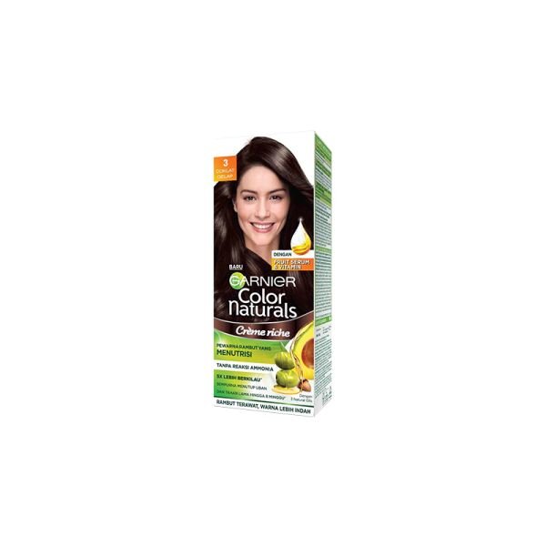 GARNIER COLOR NATURALS CREAM HAIR COLOR - 3 DARK CHOCOLATE (1 SET)