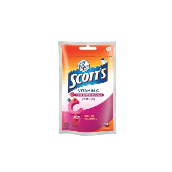 SCOTT'S VITAMIN C MIXED BERRIES PASTILLES - ZIPPER