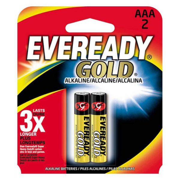 EVEREADY GOLD AAA ALKALINE BATTERIES (2S)