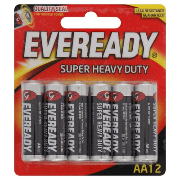 EVEREADY SUPER HEAVY DUTY AA BATTERIES (12S)