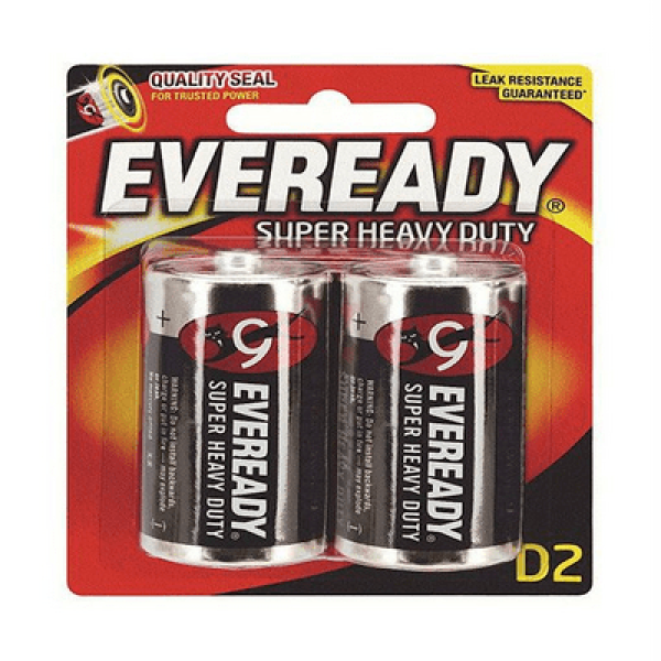 EVEREADY SUPER HEAVY DUTY D BATTERIES (2S)