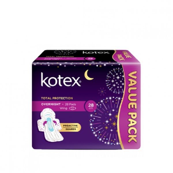 KOTEX SOFT & SMOOTH - OVERNIGHT WING OF 28CM (2X14
