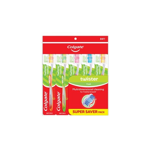 COLGATE TWISTER TOOTHBRUSH SOFT BUY 3 GET 2 FREE (5 PIECES)