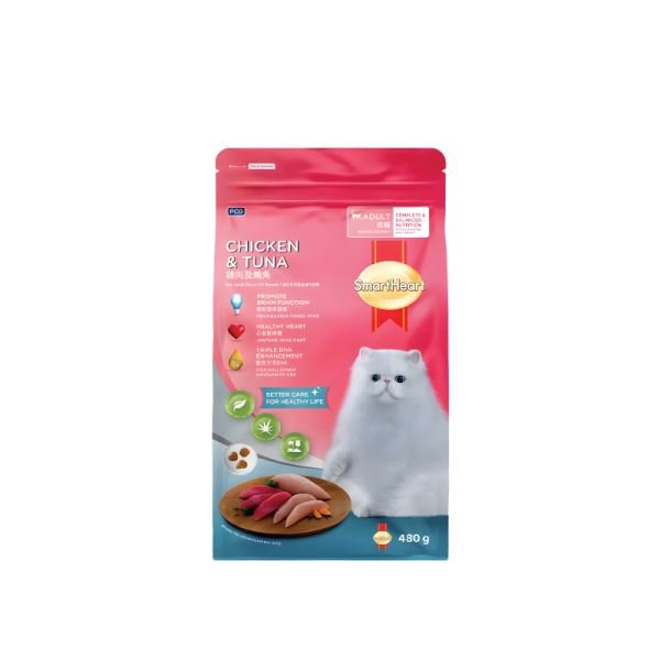 SMART HEART ADULT CAT FOOD - CHICKEN & TUNA (480G)