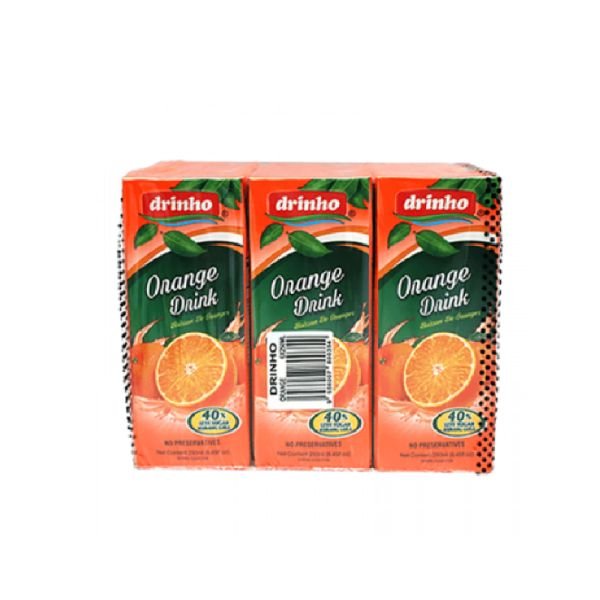 DRINHO ORANGE FRUIT DRINK PACK (6 X 250ML)