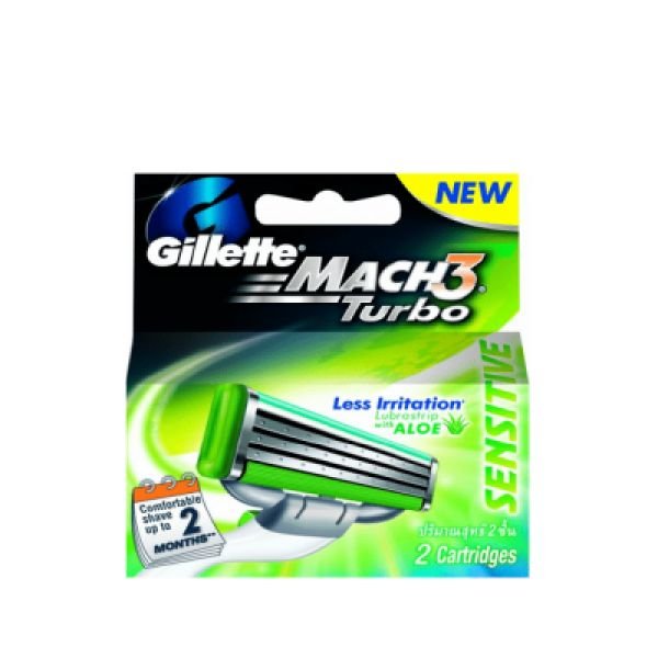 GILLETTE MACH 3 TURBO CARTRIDGES - SENSITIVE (2'S)