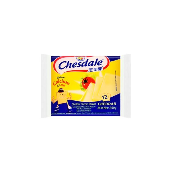 CHESDALE CHEDDAR CHEESE SLICES (12S X 250G)