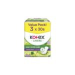 KOTEX PANTYLINER LONGER & WIDER DAUN SIRIH VALUE PACK (3 X 30 PIECES)