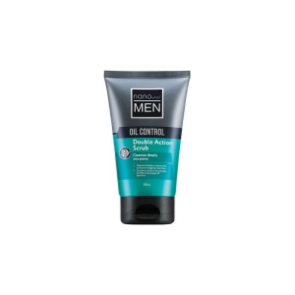 NANOWHITE MEN OIL CONTROL DOUBLE ACTION SCRUB (100ML)