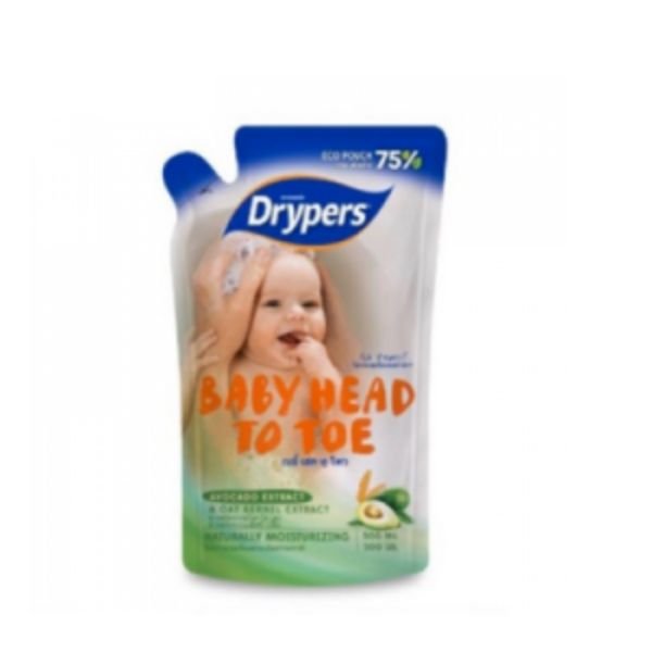DRYPERS BABY HEAD TO TOE WASH AVOCADO - REFILL (450ML)