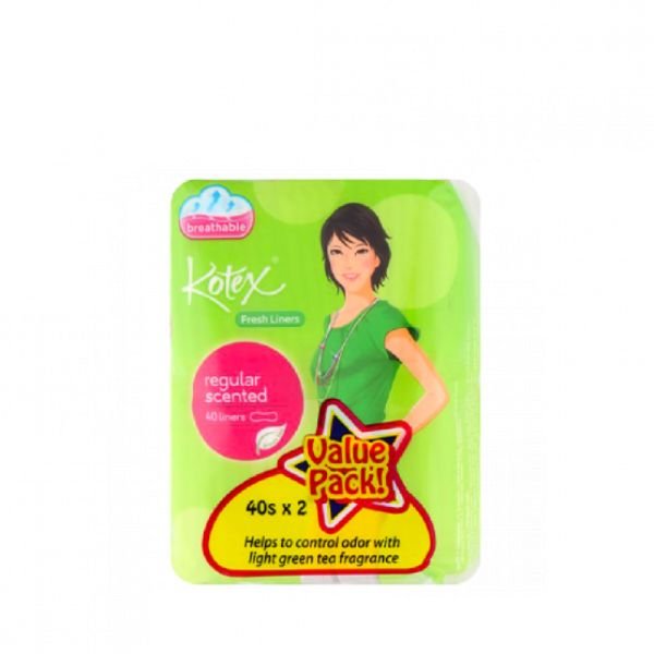 KOTEX FRESH REGULAR PANTYLINERS TWIN PACK (2X40'S)
