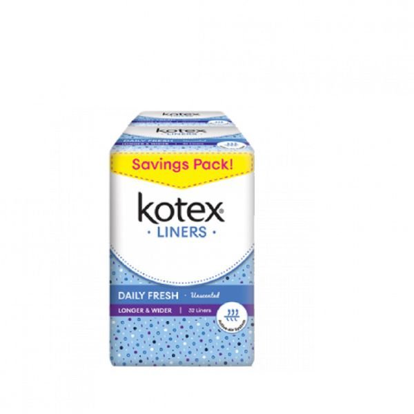 KOTEX FRESH LONGER & WIDER PANTYLINERS TWIN PACK (