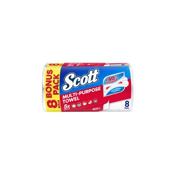 SCOTT MULTI-PURPOSE KITCHEN TOWEL VALUE PACK (8 RO