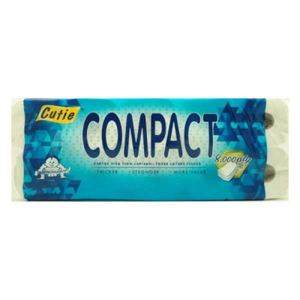 CUTIE COMPACT 800-PLY TOILET ROLL (10 ROLLS X 800 SHEETS)