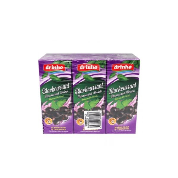DRINHO BLACKCURRANT FRUIT DRINK PACK (6 X 250ML)