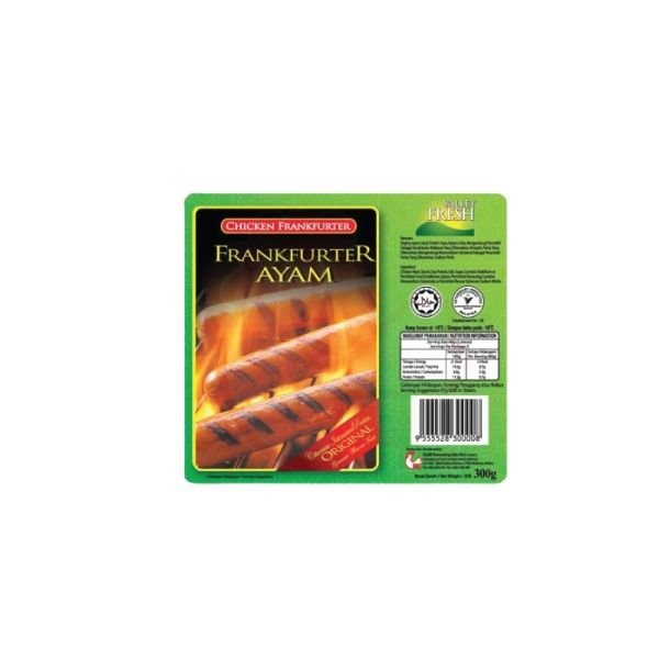 VALLEY FRESH CHICKEN FRANKFURTER - ORIGINAL (300G)
