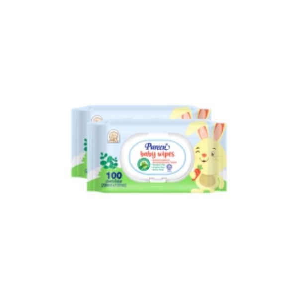 PUREEN BABY WIPES FRAGRANCE-FREE TWIN PACK (2X100'