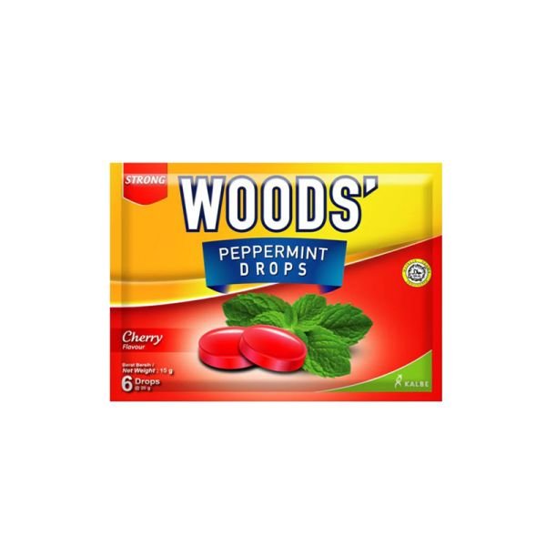 WOOD'S PEPPERMINT DROPS - CHERRY (15G)