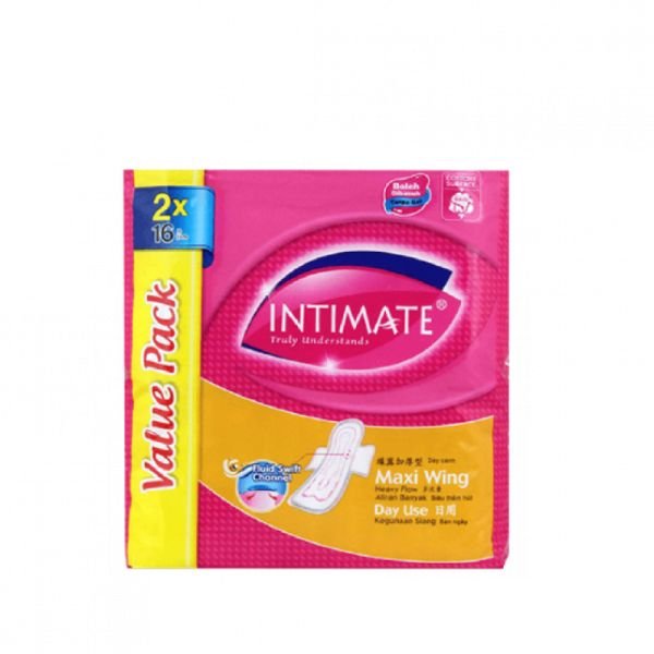 INTIMATE DAILY LITE - MAXI WING TWIN PACK (2X16'S)