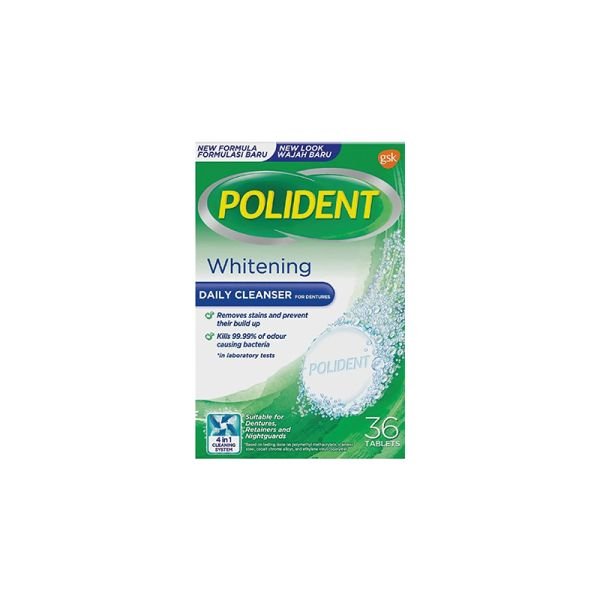 POLIDENT DAILY CLEANSER WHITENING (36 PIECES)