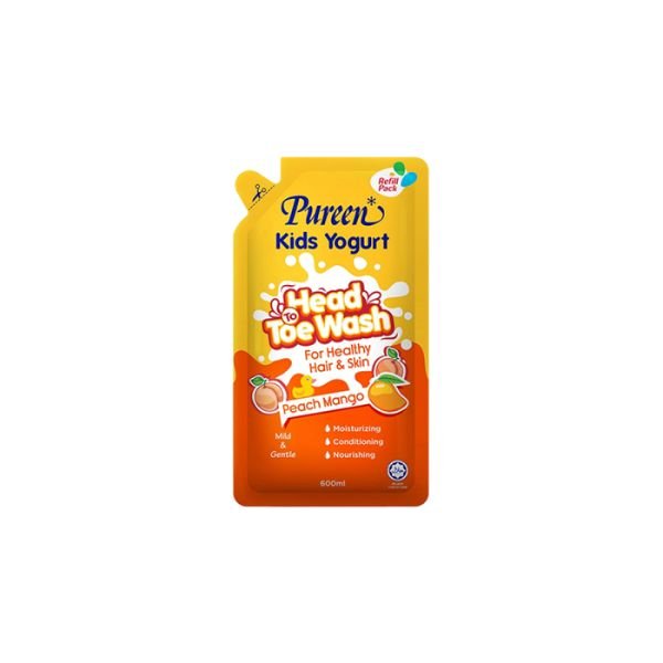 PUREEN KIDS YOGURT HEAD-TO-TOE - PEACH (600ML)