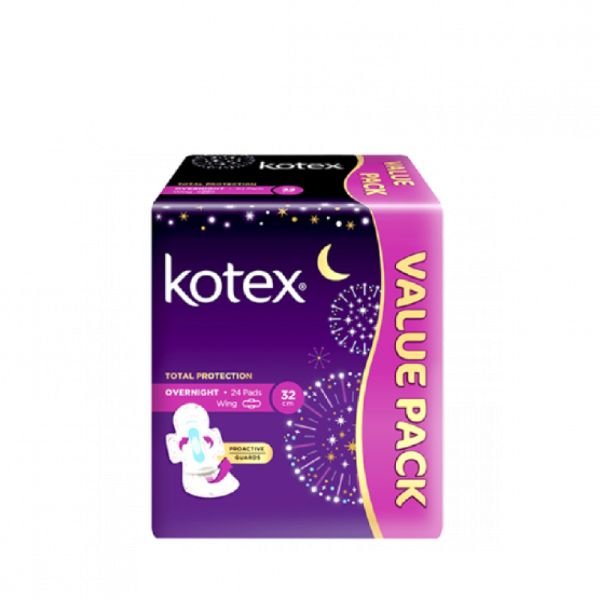 KOTEX TOTAL PROTECTION - OVERNIGHT OF 32CM WING (2