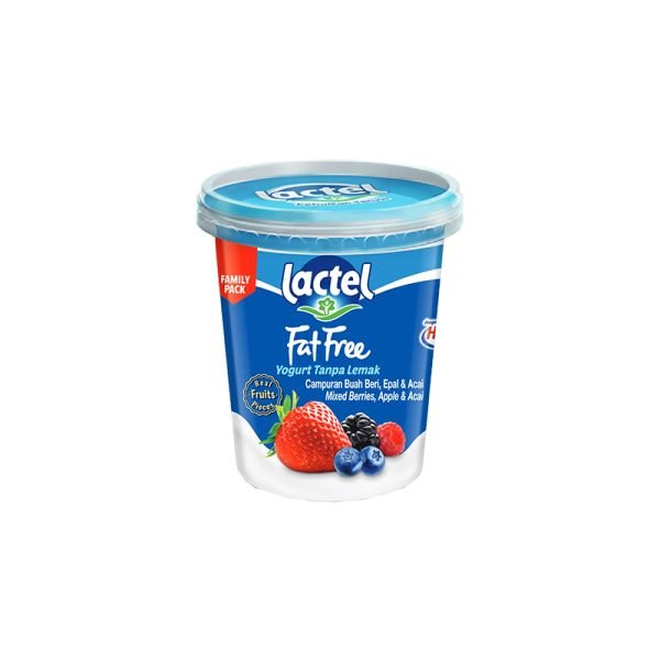 LACTEL FAT FREE YOGURT MIXED BERRIES (470G)